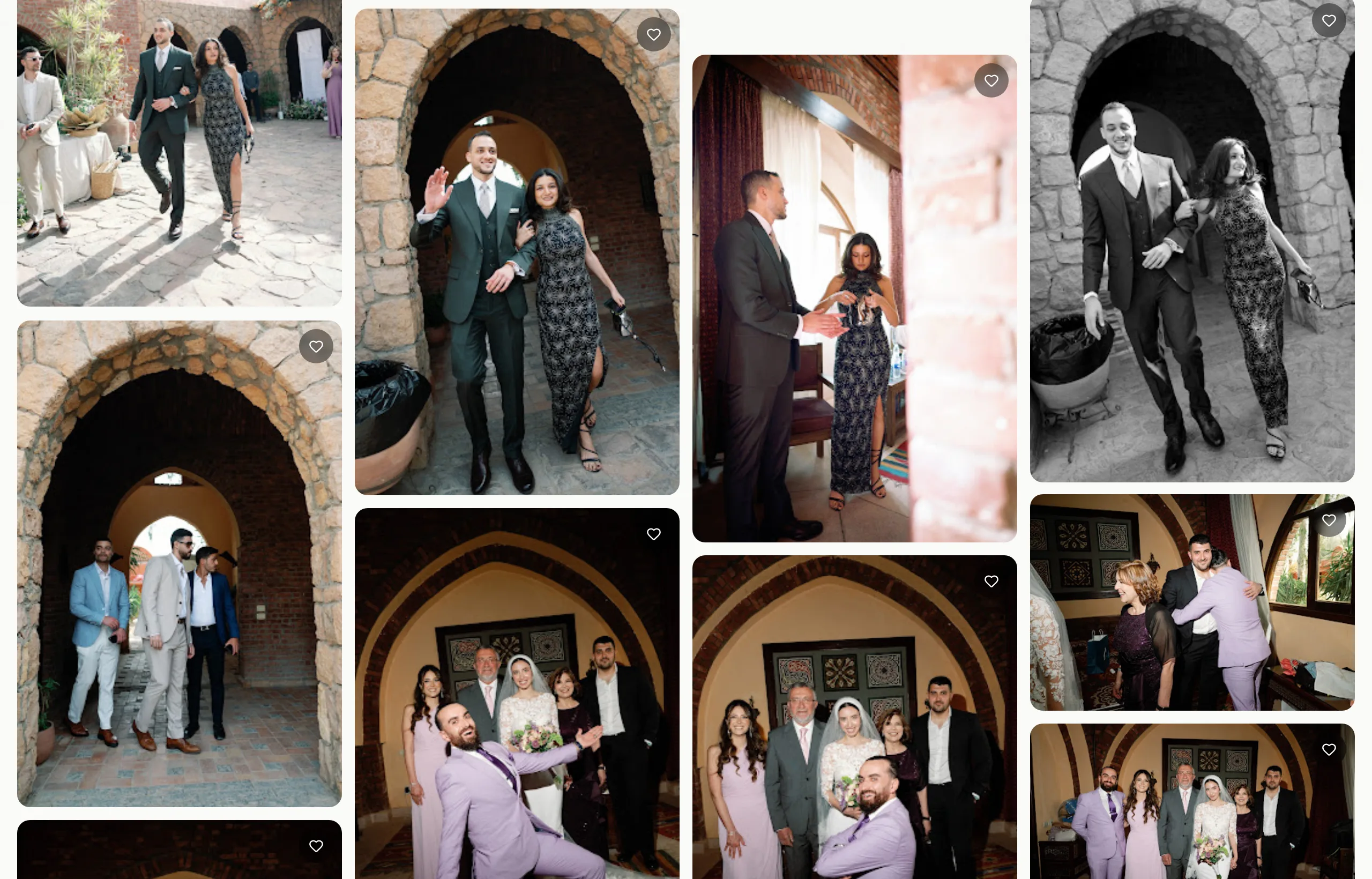 The shared gallery: every photo and video from the day in one grid, at its own link